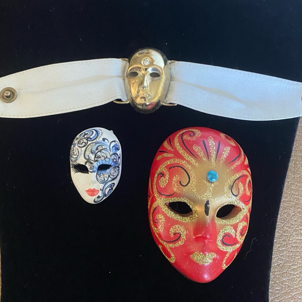 Lot of 3 Masquerade Masks. 1970's.